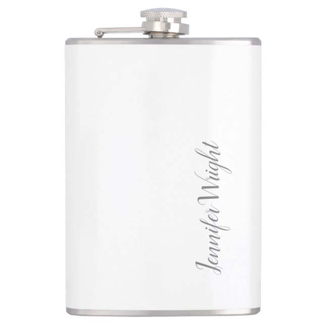 Professional minimalist handwriting grey white flask (Front)