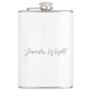 Professional minimalist handwriting grey white flask