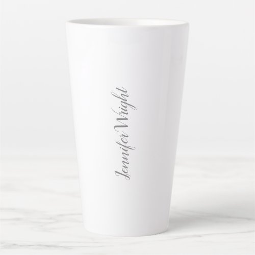 Professional minimalist handwriting grey white latte mug