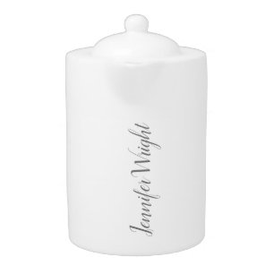 Professional minimalist handwriting grey white teapot