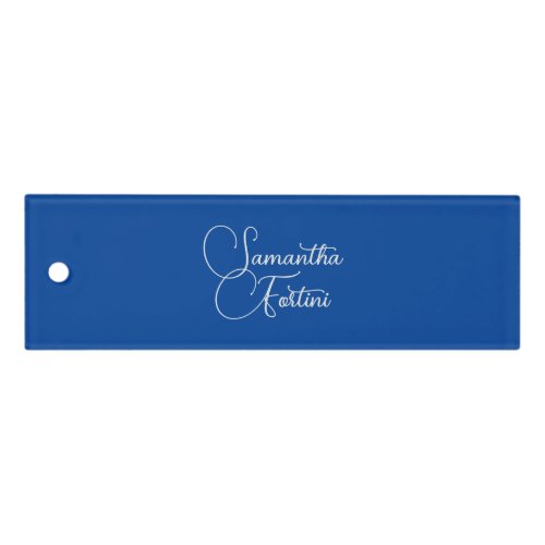 Professional minimalist handwriting name blue ruler