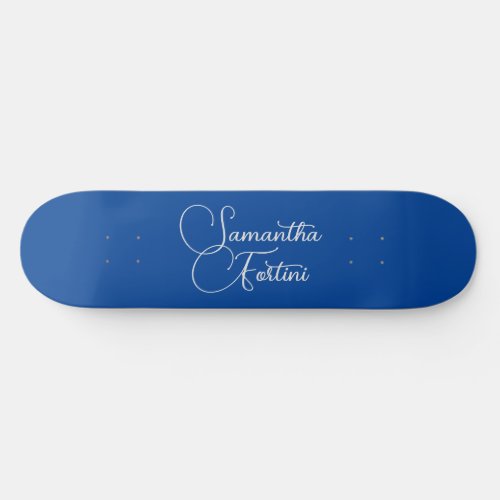 Professional minimalist handwriting name blue skateboard