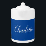 Professional Minimalist Handwriting Name Blue Teapot<br><div class="desc">You Can Easily Change the Fonts,  Background Image and Color,  Letter Characters.</div>