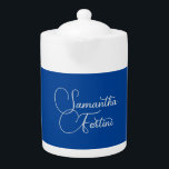 Professional minimalist handwriting name blue teapot<br><div class="desc">Plain Minimalist Modern Designs. They're all simple,  attractive,  unique.</div>
