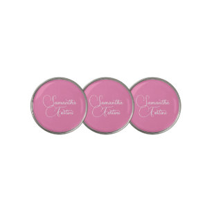Professional minimalist handwriting name pink golf ball marker