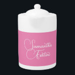 Professional minimalist handwriting name pink teapot<br><div class="desc">Plain Minimalist Modern Designs. They're all simple,  attractive,  unique.</div>