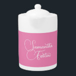 Professional minimalist handwriting name pink teapot<br><div class="desc">Plain Minimalist Modern Designs. They're all simple,  attractive,  unique.</div>