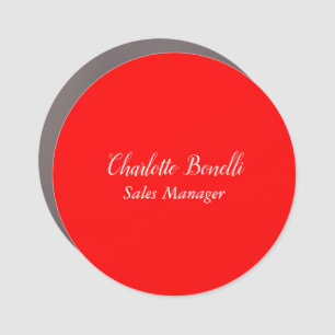 Professional Minimalist Handwriting Name Red Car Magnet