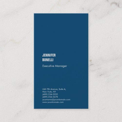 Professional minimalist indigo dye  azure blue business card