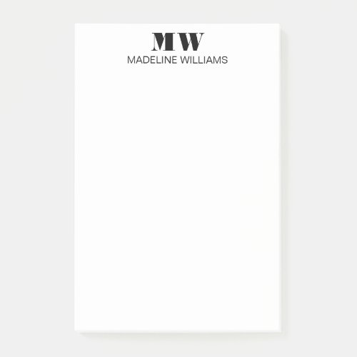 Professional Minimalist Initials Business Office Post_it Notes