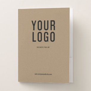 Professional Minimalist Kraft Paper Business Logo Pocket Folder