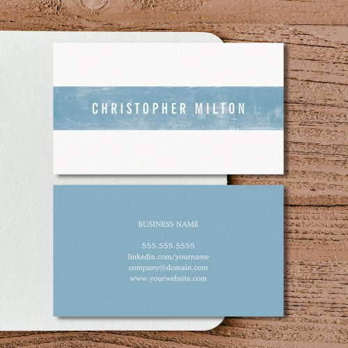 Professional Minimalist Ligh Blue White Consultant Business Card