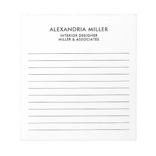 Professional Minimalist Lined Notepad