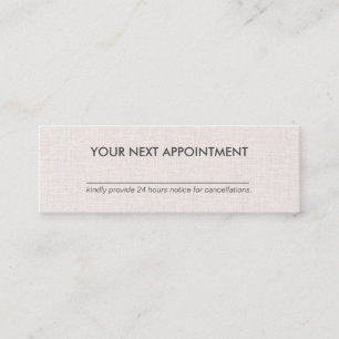 Professional Minimalist Linen Mini Appointment Business Card