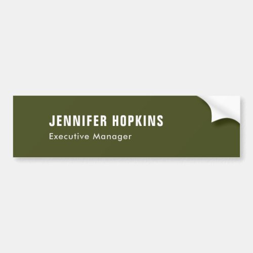 Professional minimalist modern army green bumper sticker