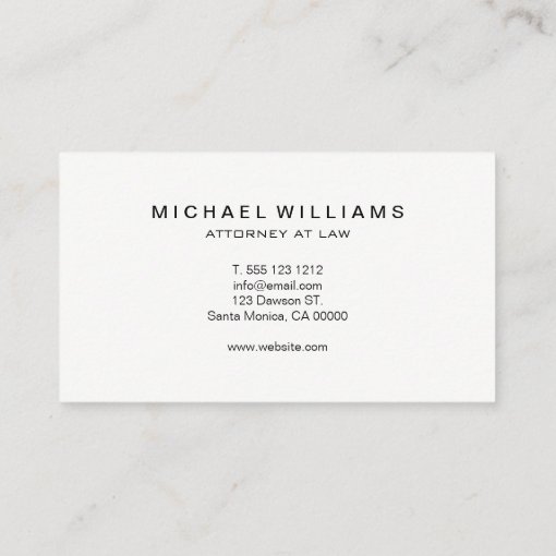 Professional Minimalist Modern Black Business Card | Zazzle