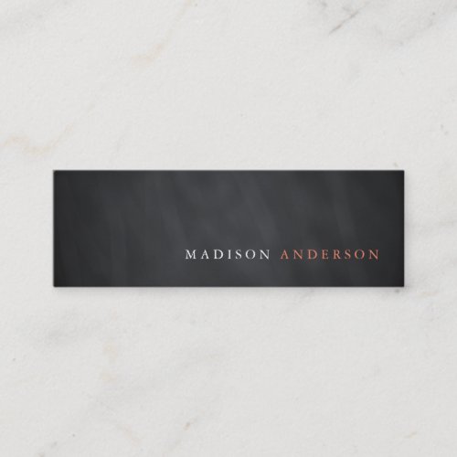 Professional Minimalist Modern Black Chalkboard Mini Business Card