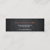 Professional Minimalist Modern Black Chalkboard Mini Business Card (Back)