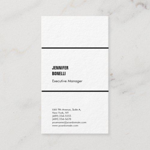 Professional minimalist modern black  white business card