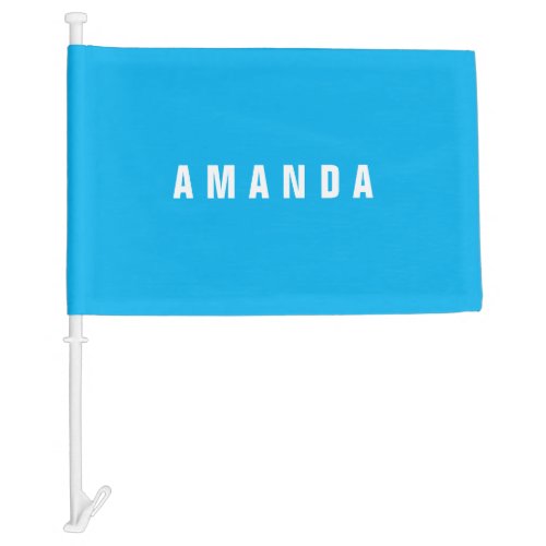Professional minimalist modern blue add your name car flag
