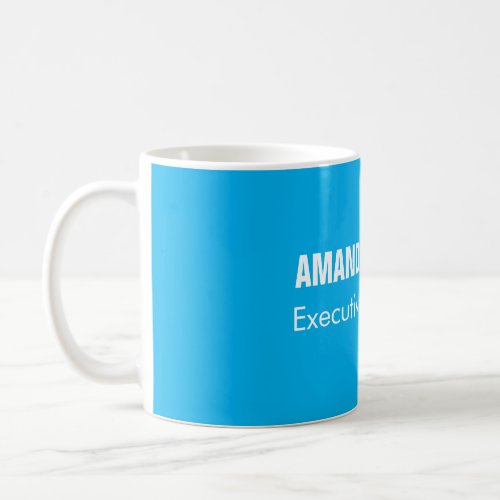 Professional minimalist modern blue add your name coffee mug