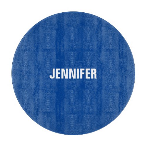 Professional minimalist modern blue add your name cutting board