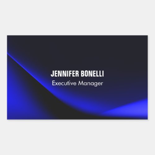 Professional minimalist modern blue add your name rectangular sticker