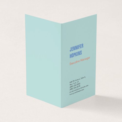 Professional minimalist modern blue business card