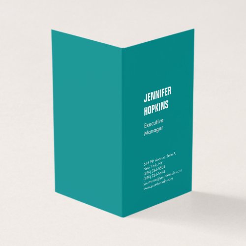 Professional minimalist modern blue green business card