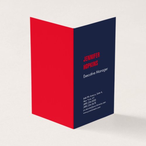 Professional minimalist modern blue red business card