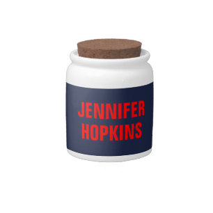 Professional minimalist modern blue red candy jar