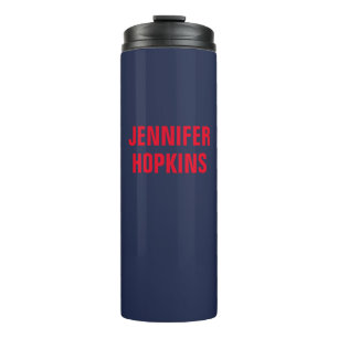 Professional minimalist modern blue red thermal tumbler