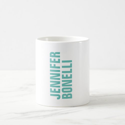 Professional minimalist modern blue white add name coffee mug