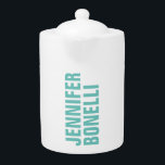 Professional minimalist modern blue white add name teapot<br><div class="desc">This template can be customized to meet all professional occupations.</div>