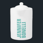 Professional minimalist modern blue white add name teapot<br><div class="desc">This template can be customized to meet all professional occupations.</div>