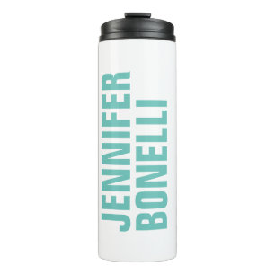 Professional minimalist modern blue white add name thermal tumbler