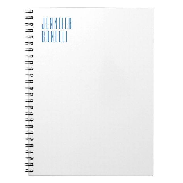 Professional minimalist modern blue white notebook (Front)