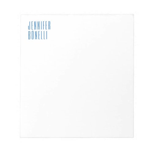 Professional minimalist modern blue white notepad