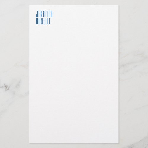 Professional minimalist modern blue white stationery
