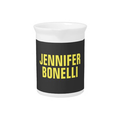 Professional minimalist modern bold black yellow beverage pitcher