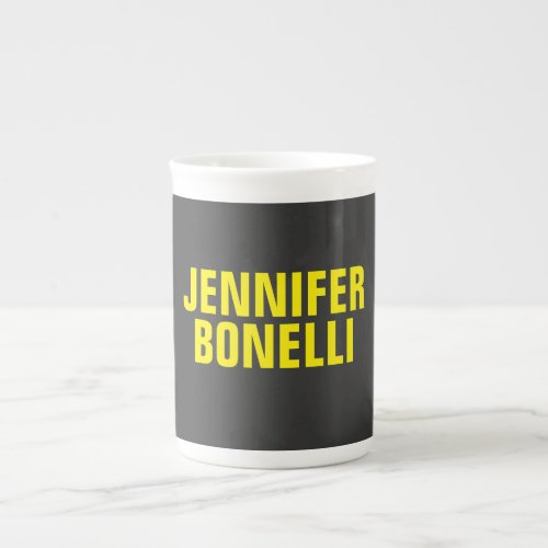Professional minimalist modern bold black yellow bone china mug