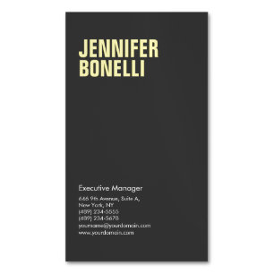 Professional minimalist modern bold black yellow business card magnet