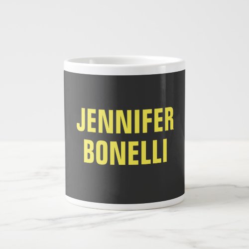 Professional minimalist modern bold black yellow giant coffee mug