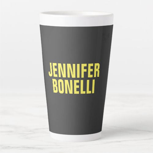 Professional minimalist modern bold black yellow latte mug