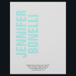 Professional minimalist modern bold blue name letterhead<br><div class="desc">Vertical grey & white background modern,  elegant design. This template can be customized to meet all professional occupations.</div>