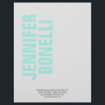 Professional minimalist modern bold blue name letterhead<br><div class="desc">Vertical grey & white background modern,  elegant design. This template can be customized to meet all professional occupations.</div>
