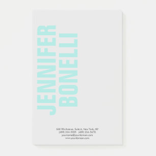Professional minimalist modern bold blue name post-it notes