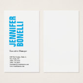 Professional minimalist modern bold blue white (Front & Back)