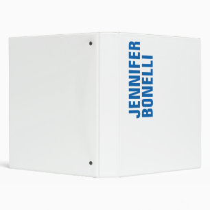 Professional minimalist modern bold blue white 3 ring binder