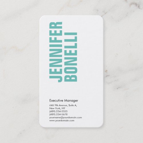 Professional minimalist modern bold blue white business card